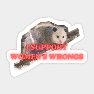 I support womens wrongs Sticker